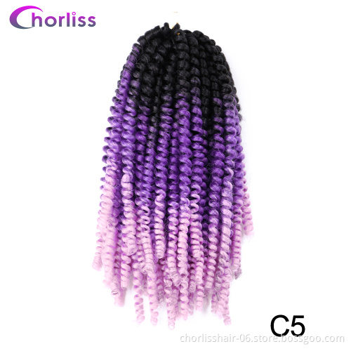 Wholesale Cheap 10''High Temperature Fiber Ombre Spring Twist Braiding Hair Crochet Hair Braid Synthetic Hair Extensions